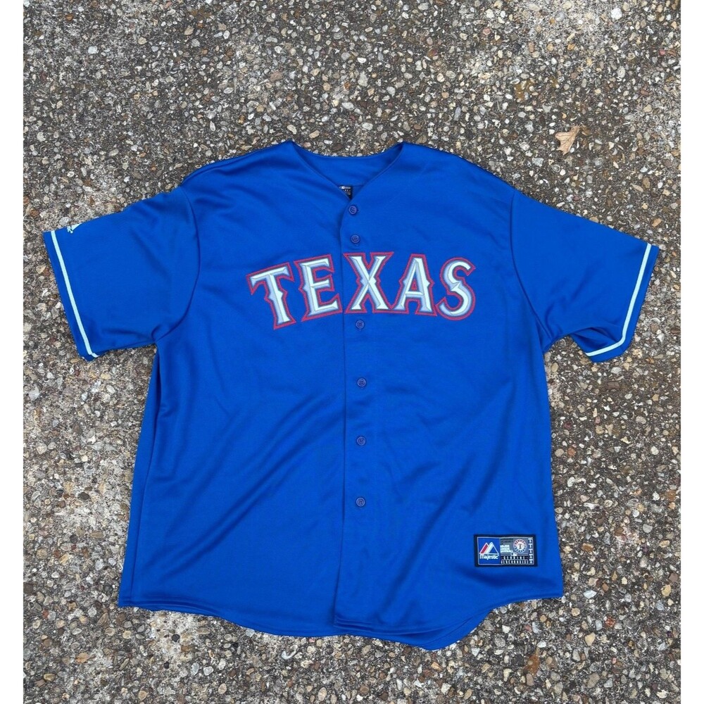 Majestic Texas Rangers Hamilton 32 Baseball Jersey Blue MLB Genuine Men’s XXL